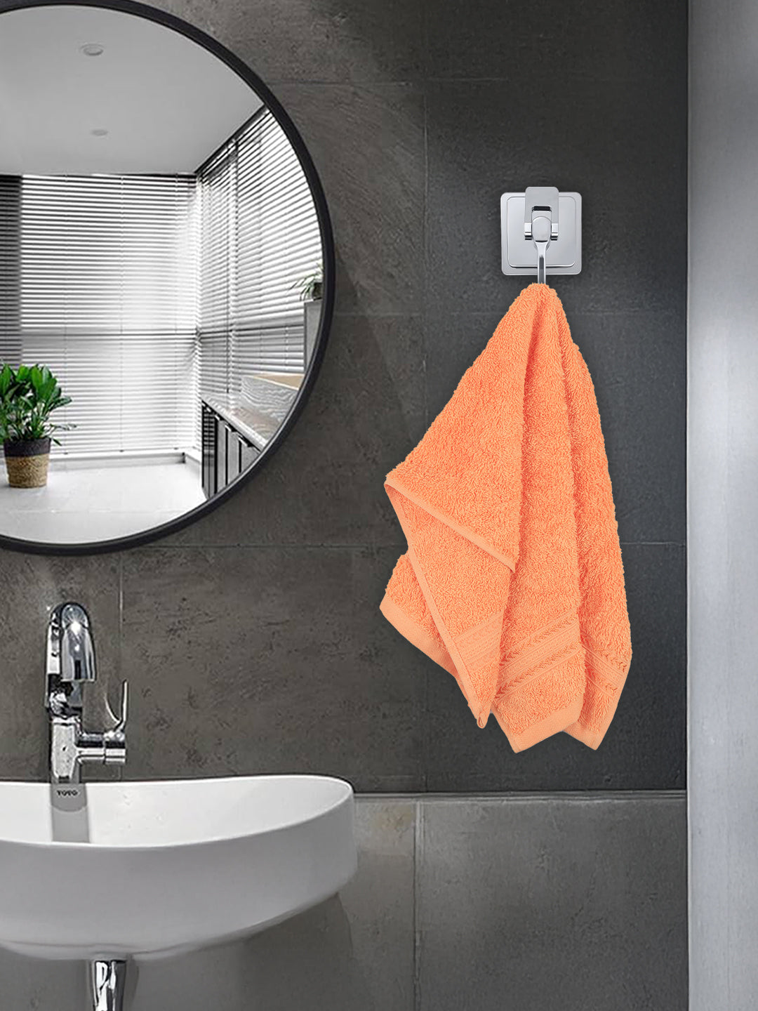 Bamboo Cotton Terry Hand Towel Orange HC1 (Pack of 2)