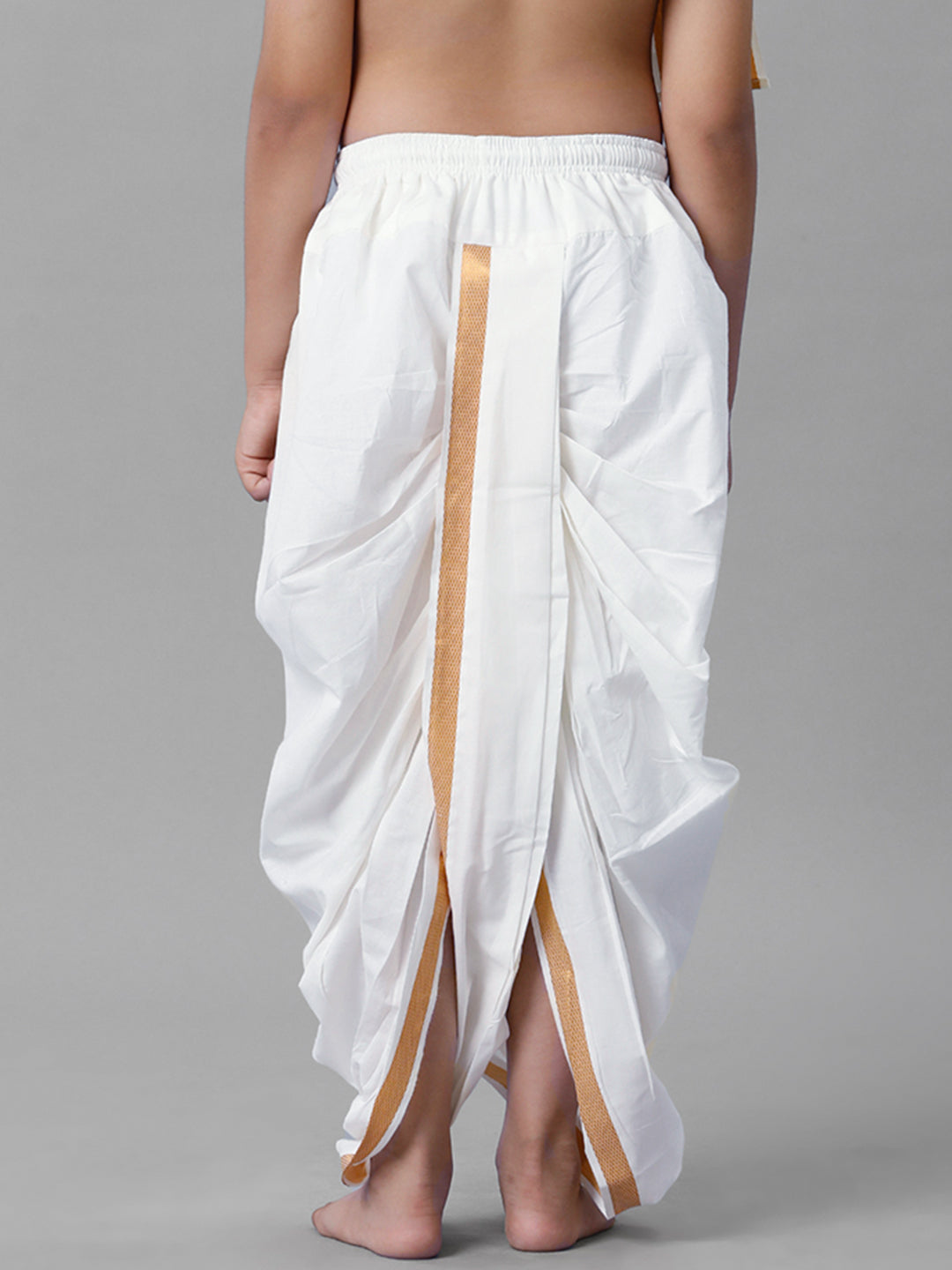 Boys Cotton White Elastic Panchakacham