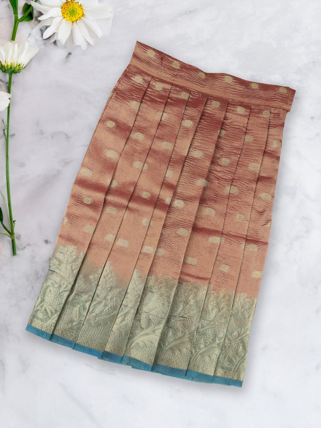 Girls Skirt Set Green with Brown GPS15