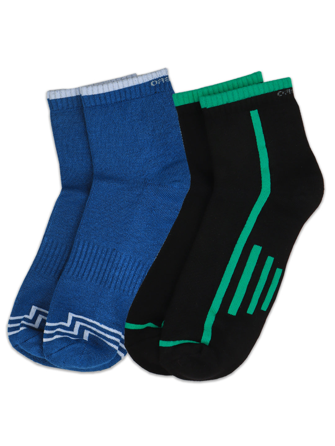 Men Bamboo Sports Ankle Length Socks Black & Blue SAD3