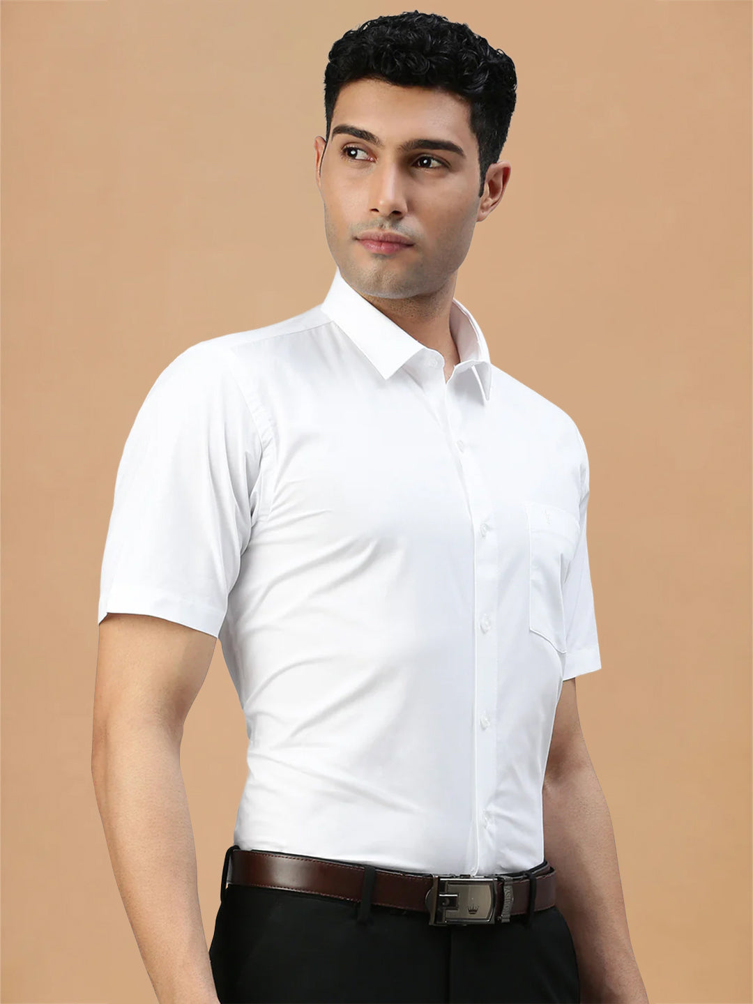 Straight Cut 100% Cotton White Shirt – Award