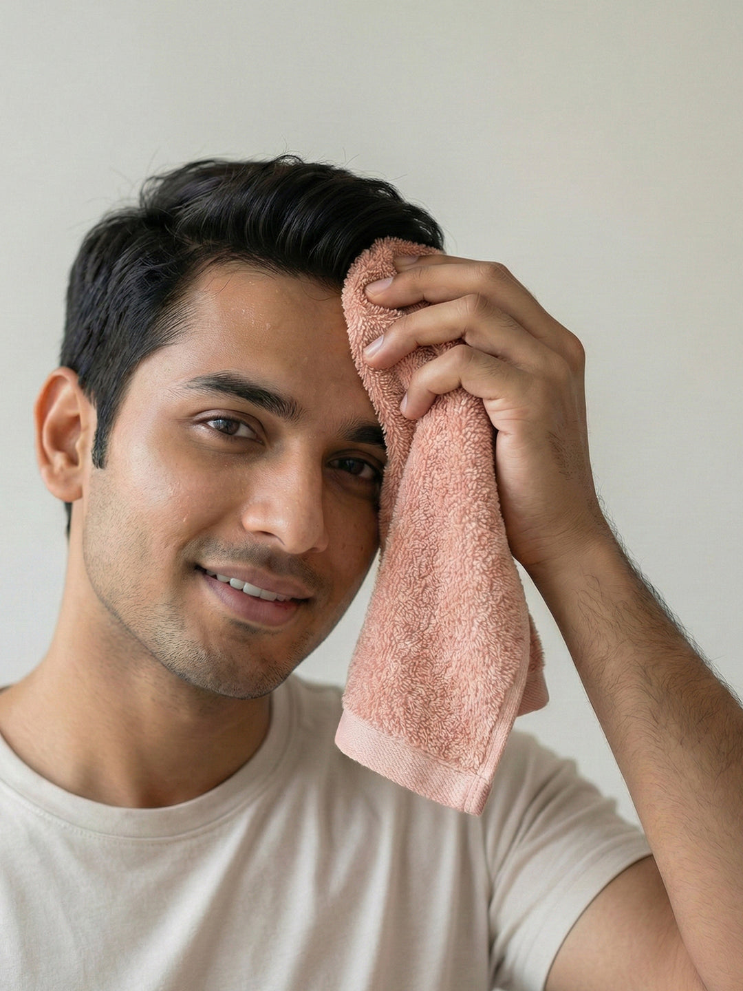 You & Me Premium Soft Terry Cotton Couple Bath, Face & Hand Towels Coral (Pack Of 6)