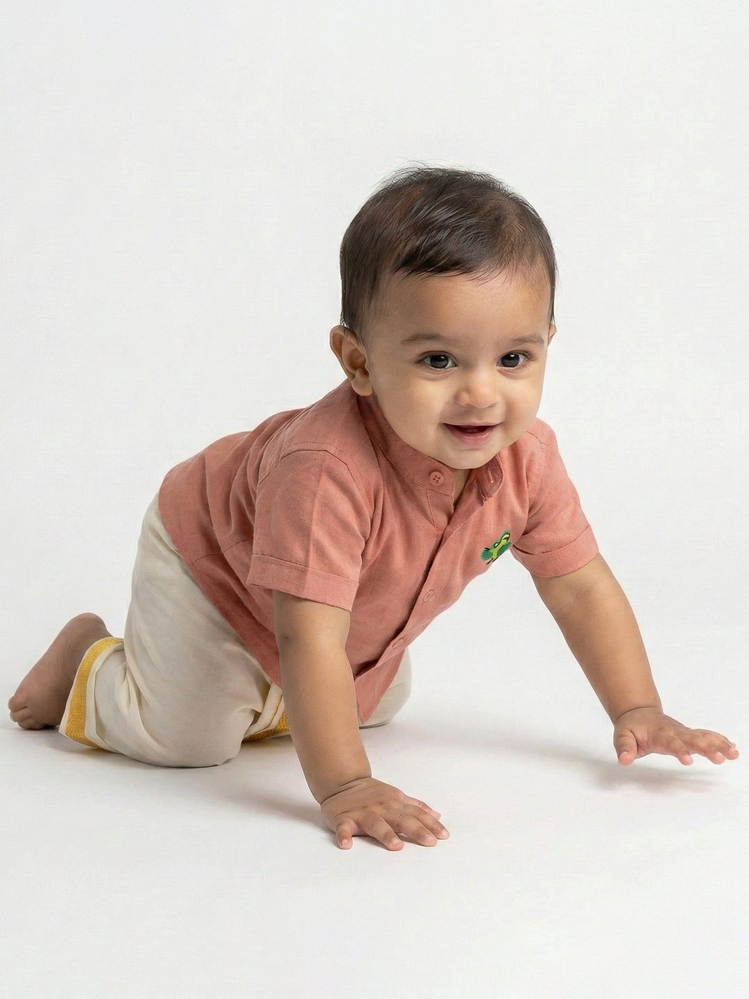 Born Baby Shirt with Pant and Panchakacham Set Tonys Pink G47