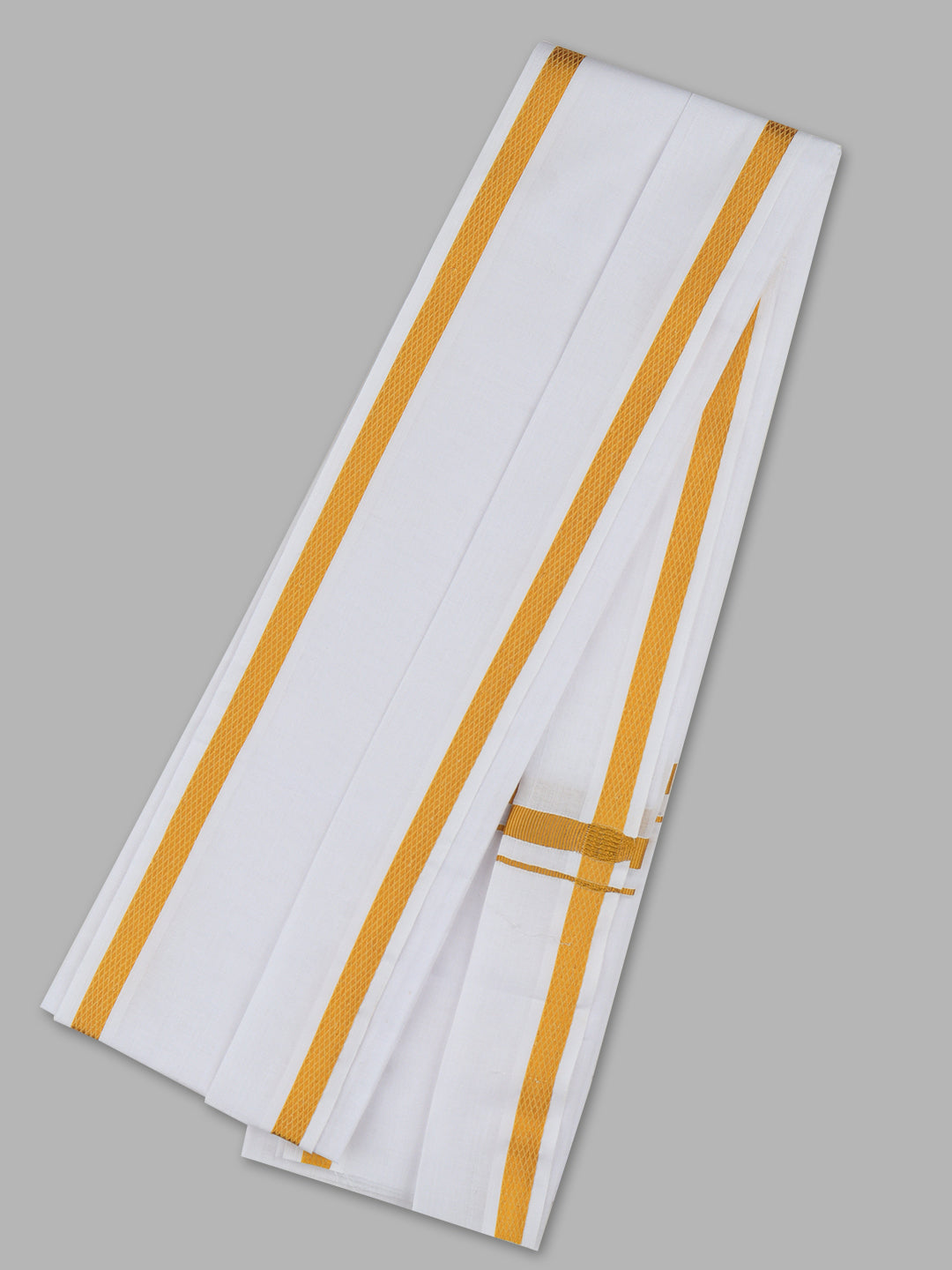 Cotton Blend White Towel with 1/2" inch Gold Jari Border Greedam