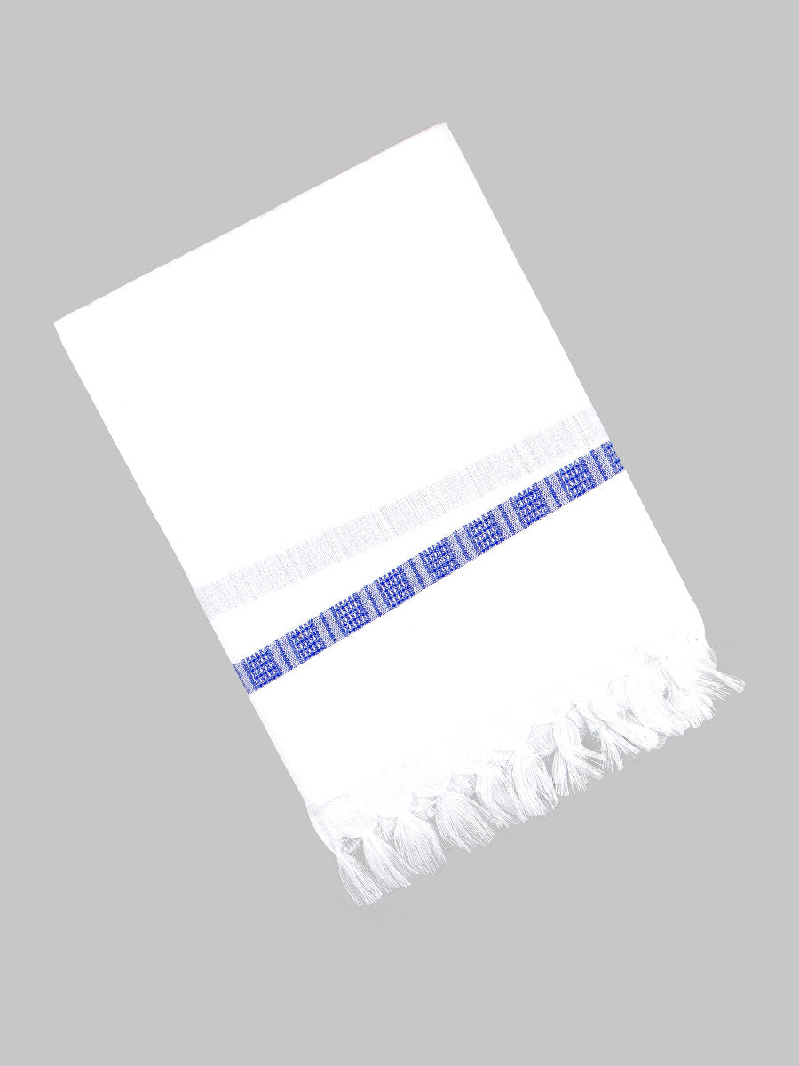 Cotton White Bath Towel Cypress-Blue