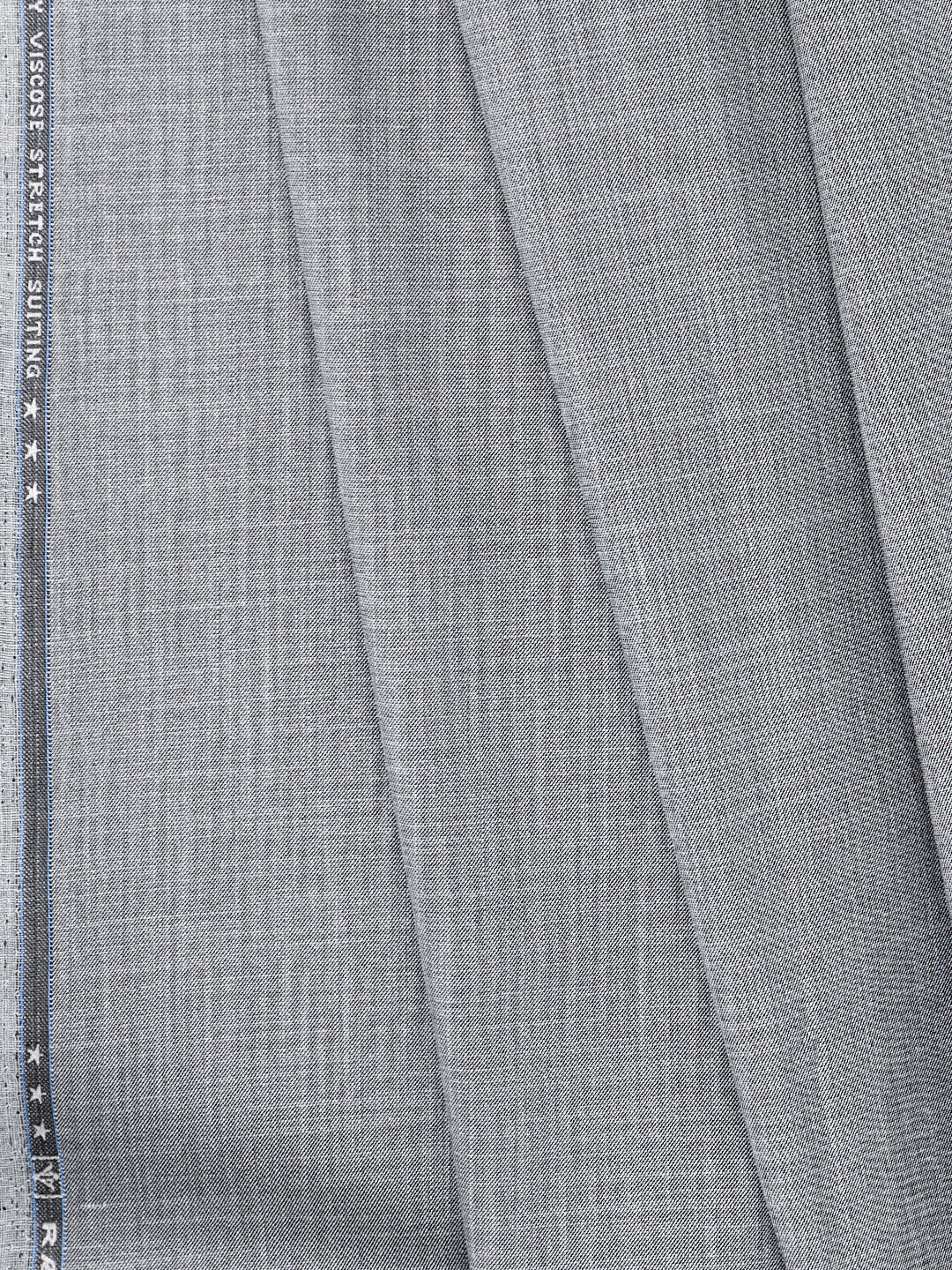 Premium Poly Viscose Stretch Plain Suiting Fabric Grey Mesmerize