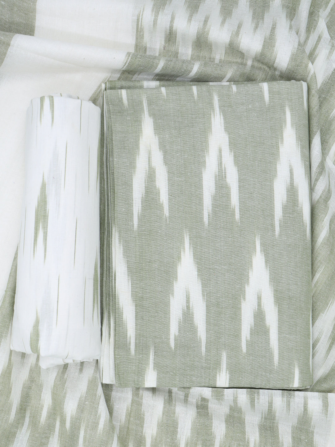 Women Pure Cotton Dress Material Green DM325