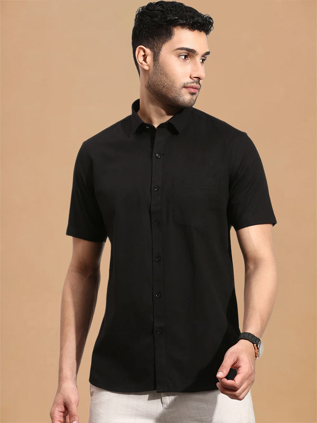 Cotton Rich Black Smart Fit Shirt MA8
