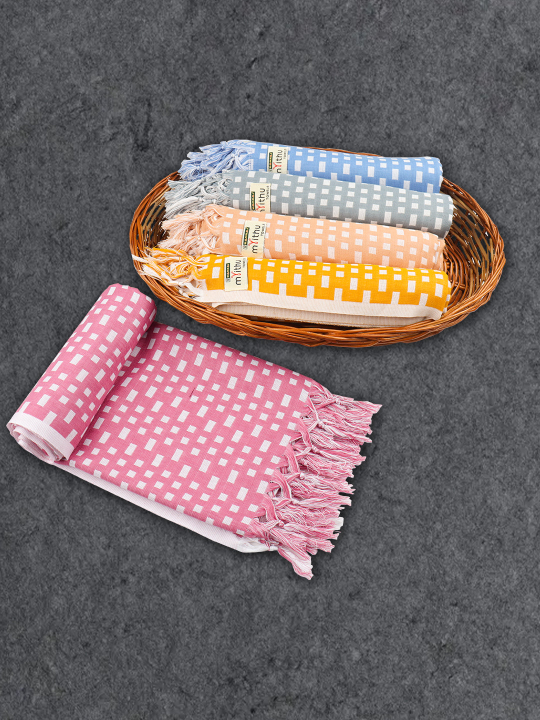 100% Cotton Bath Towel with Assorted Colour Twin Plus 896G