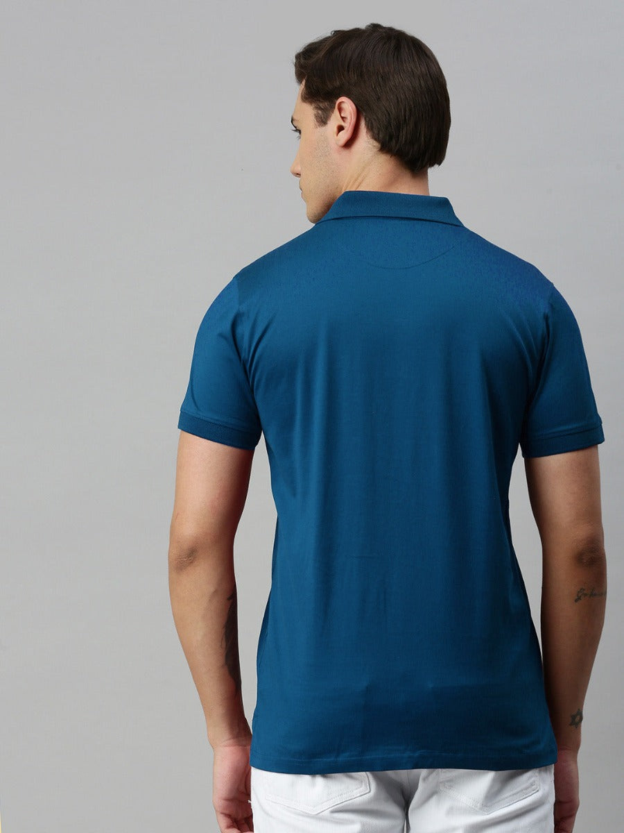 Mercerised Polo Flat Collar T-Shirt Maroon with Chest Pocket MP9-Back view