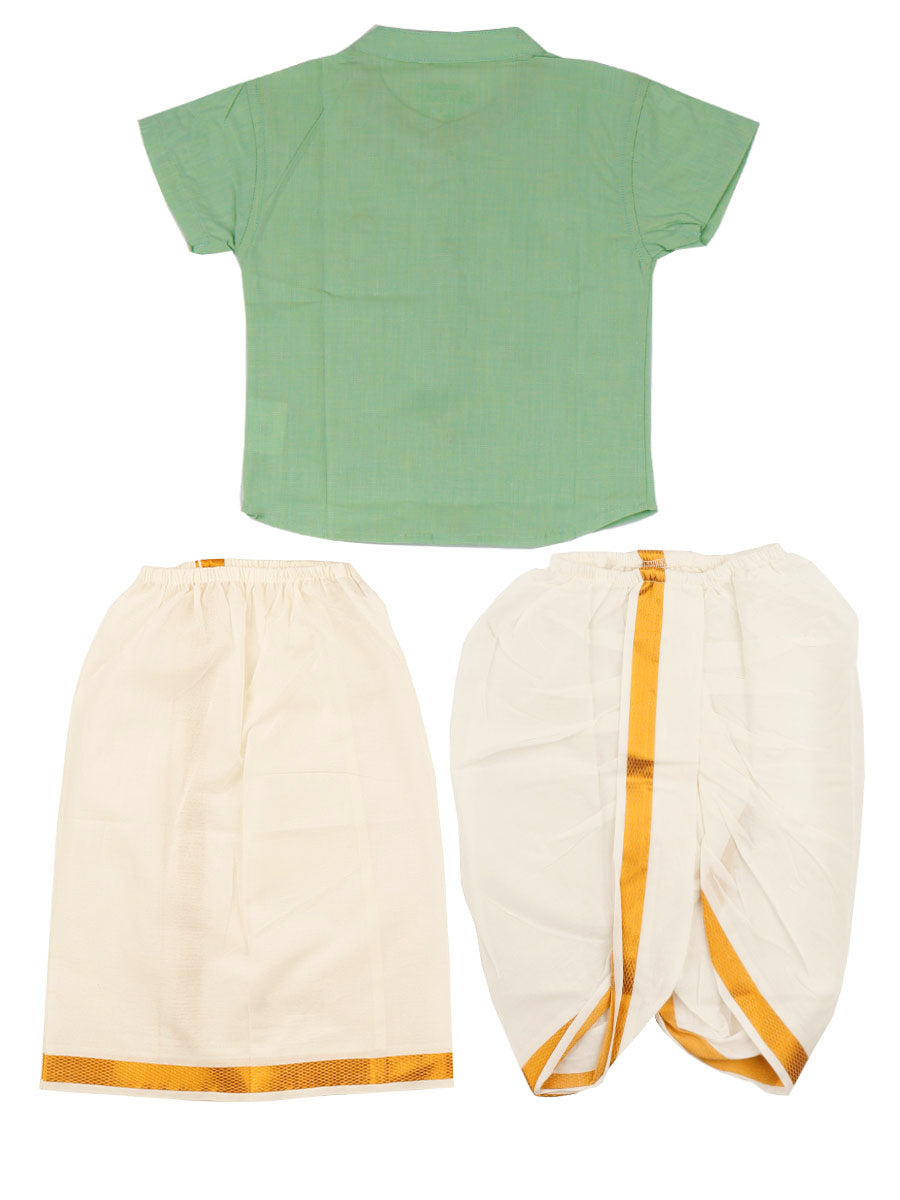Newborn Baby Traditional Set Pista Green Half-Back view
