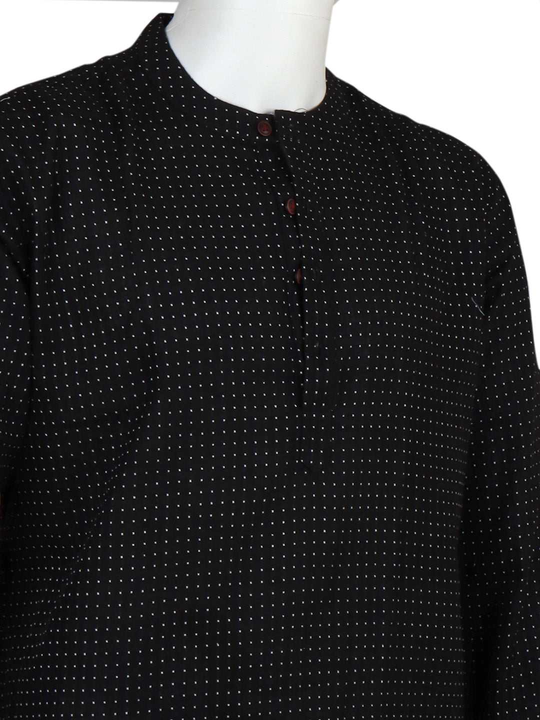 Men Blackish White Medium Length Kurta with Matching Border Dhoti Set PC8