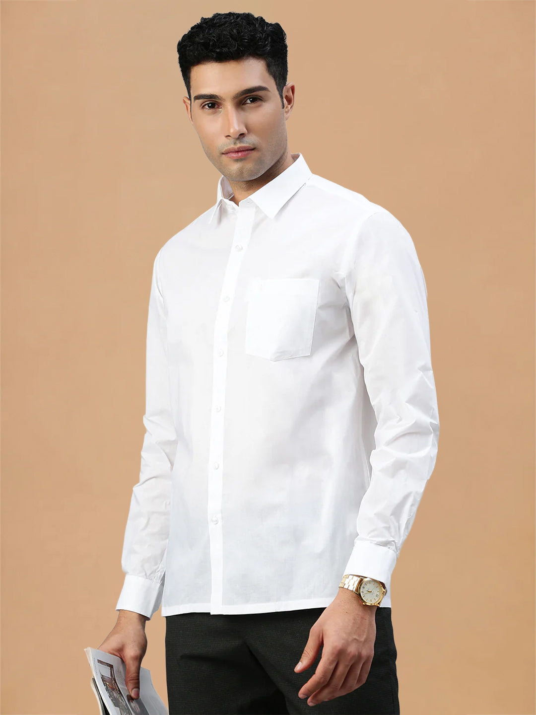 100% Cotton Free Fit White Shirt – Justice White