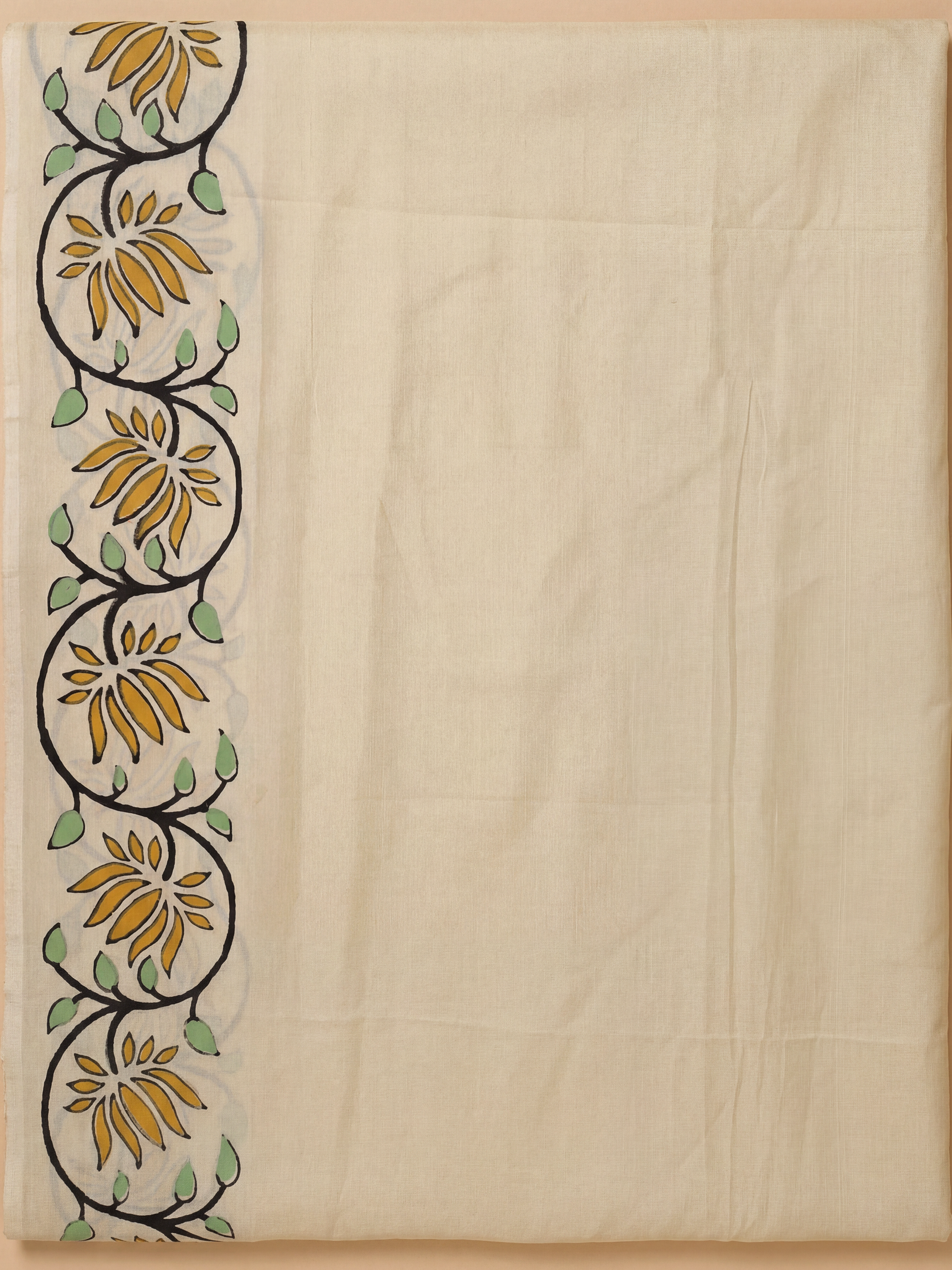 Women Pure Cotton Printed Off White Saree PCS265