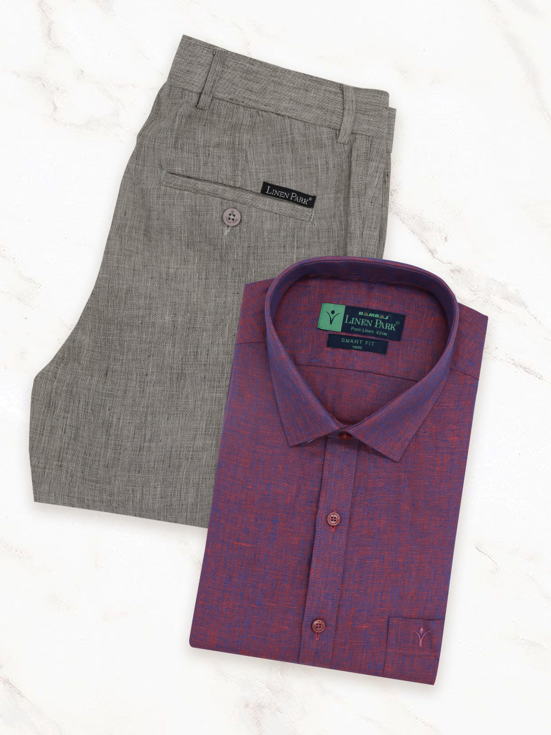 Mens Pure Linen Shirt and Pant Combo PL7