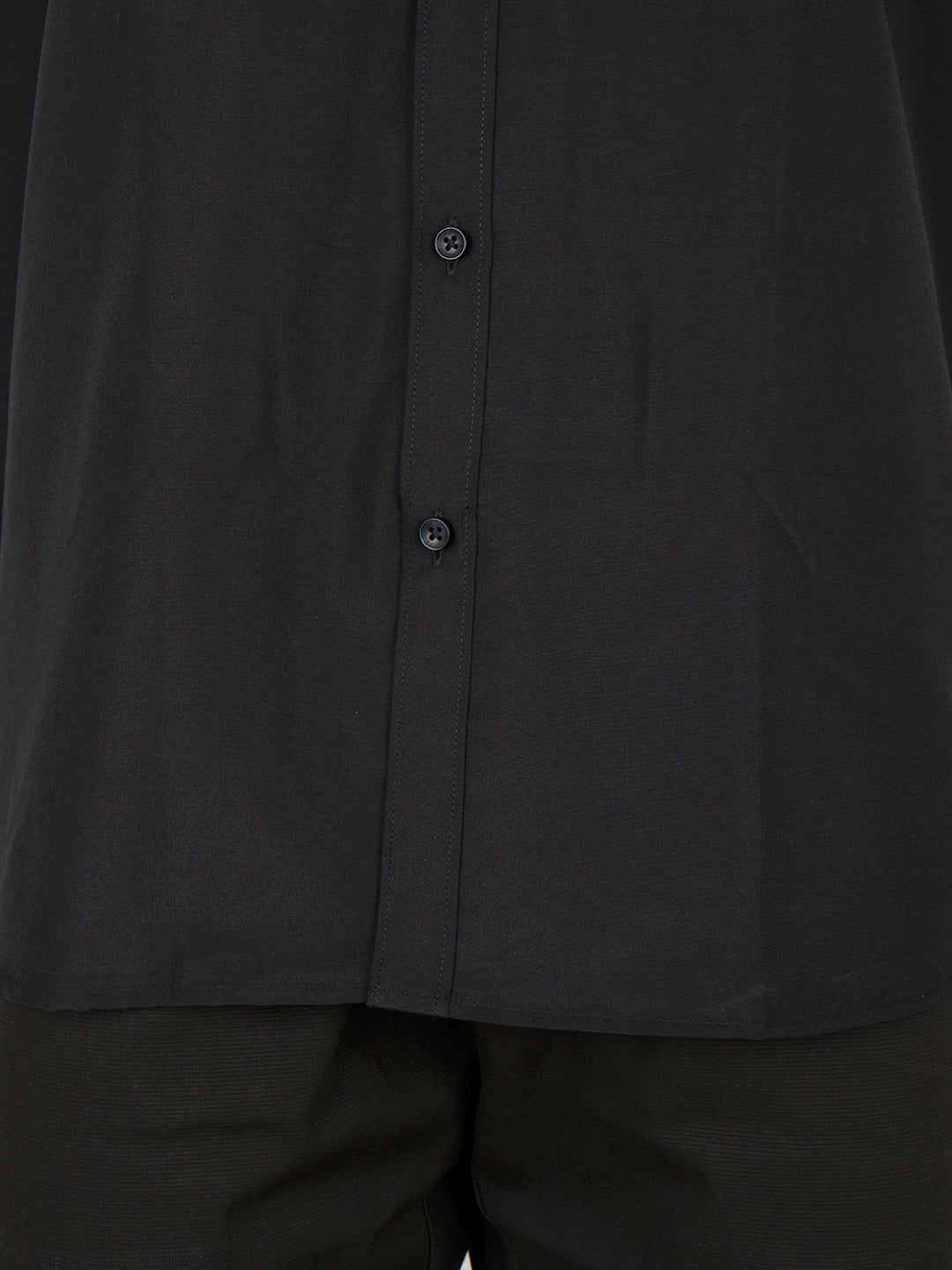 Men Cotton Rich Chinese Collar Shirt Culture Club Black
