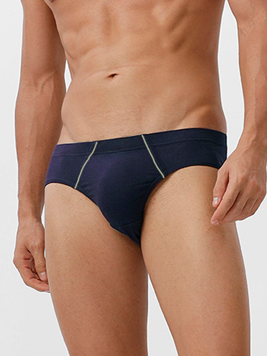 Men 100% Combed Cotton Assorted Colour Inner Elastic Brief Minar Pack of 2