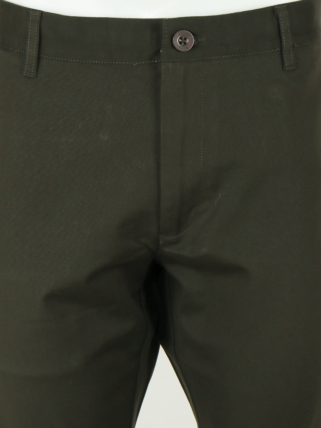 Men Cotton Lycra Dark Green Smart Fit Pant Zara