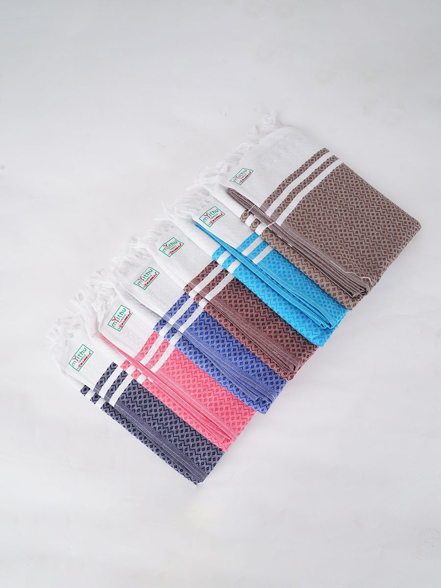 100% Cotton Bath Towel with Assorted Colour Diamond Plus Pack of 3