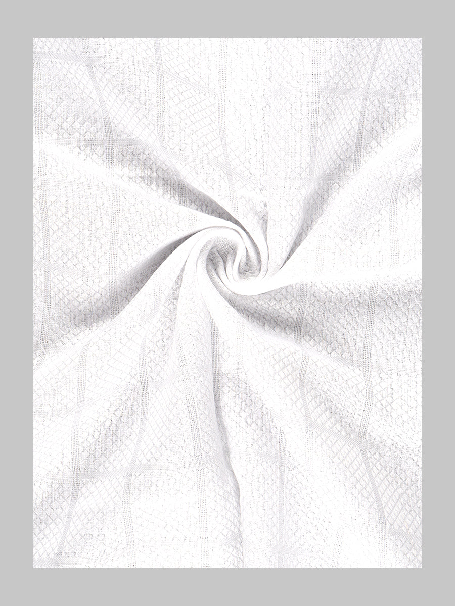 Cotton Plain Bath Towel Flora White-Close view