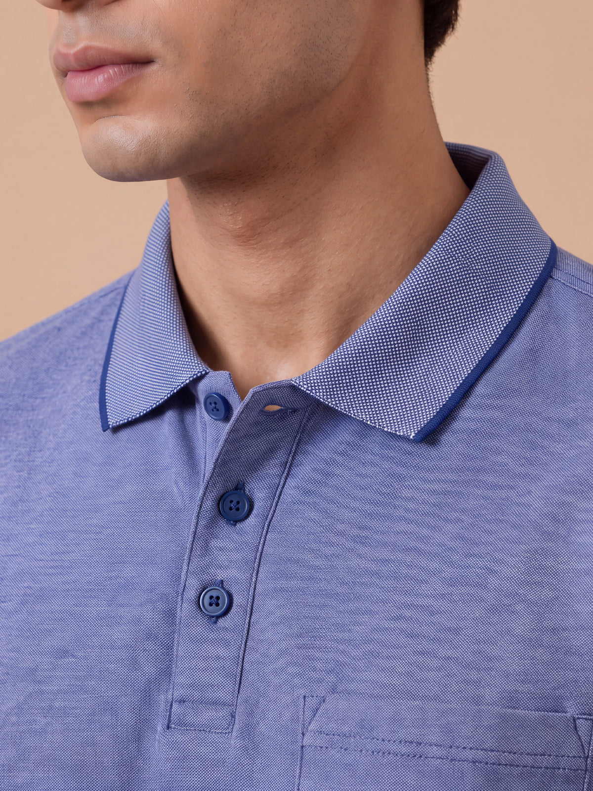 Cotton Rich Pique Polo T-Shirt Royal Heather