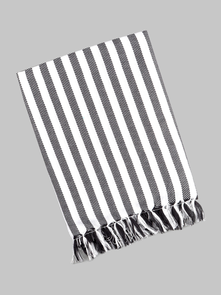 Nice Time Cotton Colour Bath Towel-Black