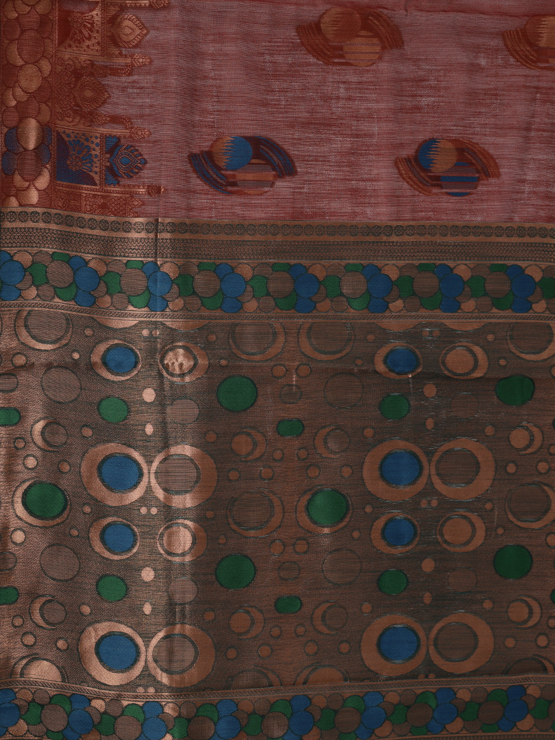Women Spun Poly Maroon Printed Saree SP17