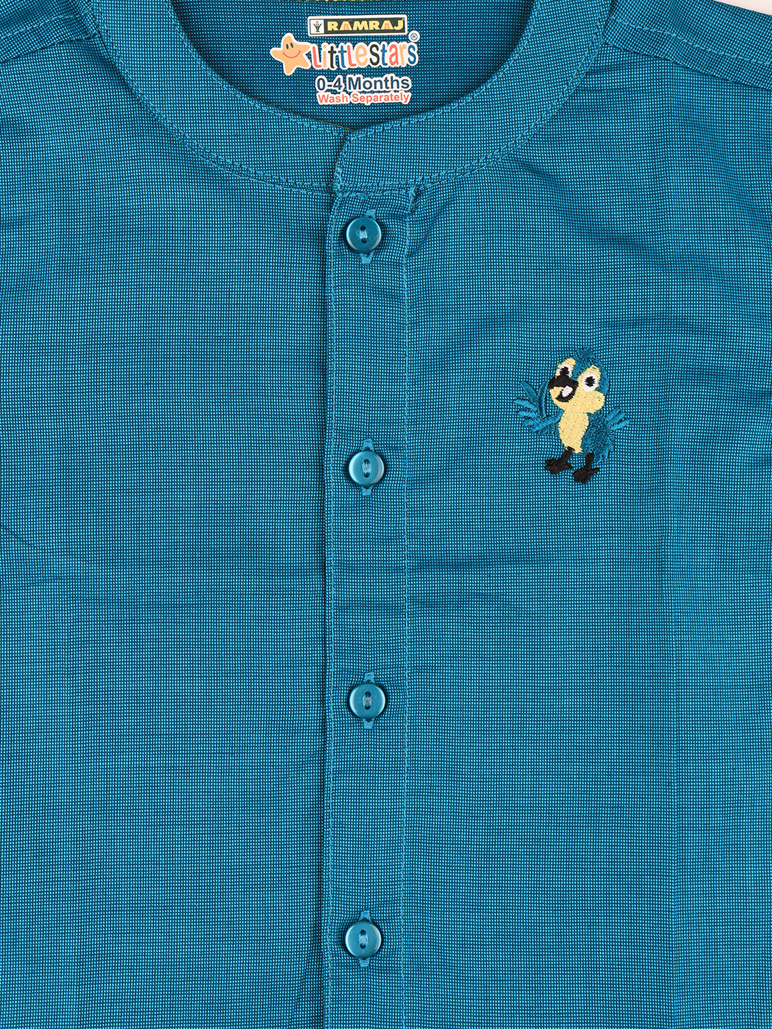 Born Baby Shirt & Dhoti Set Blue GL15