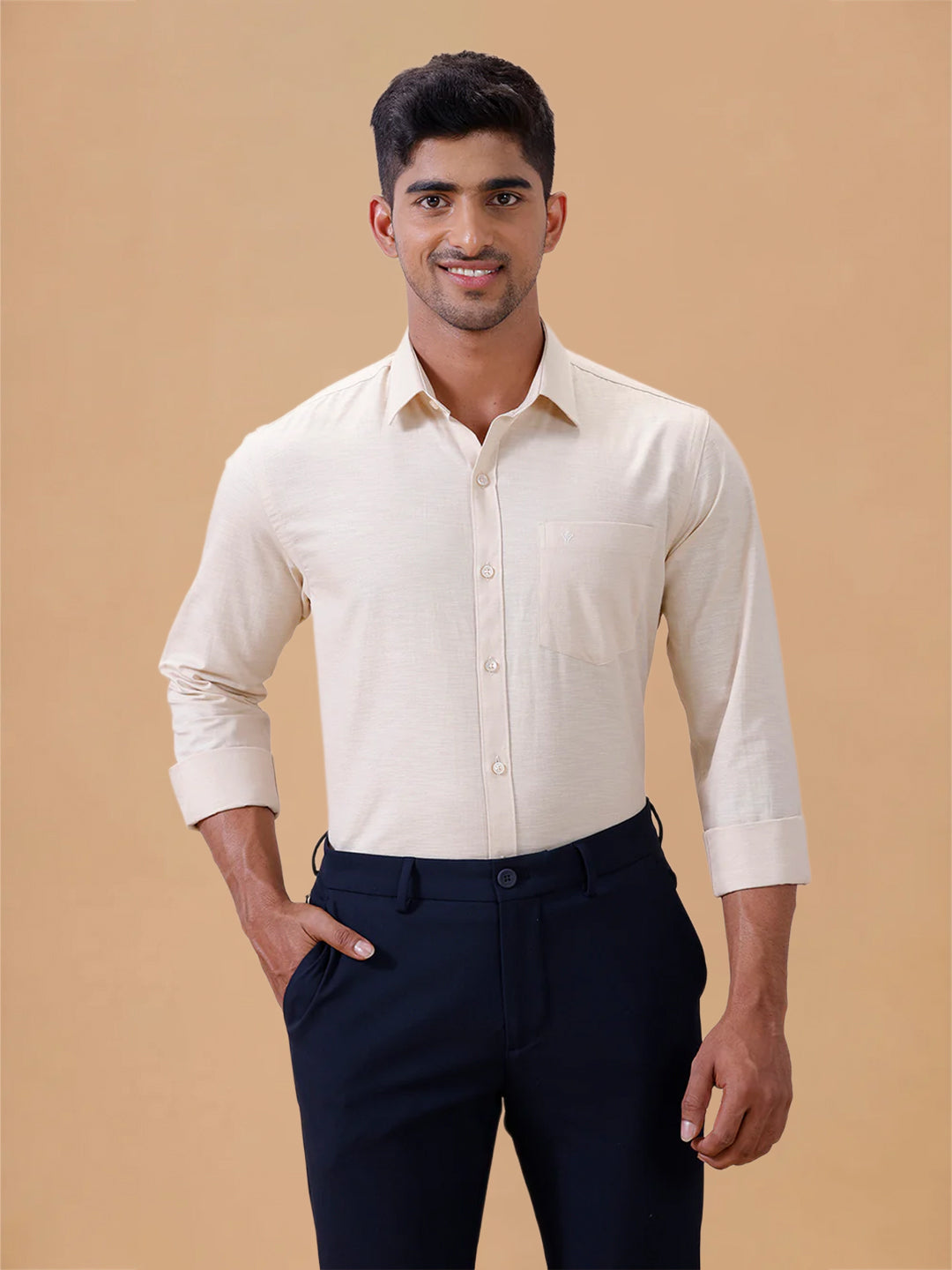 Cotton Rich LT Beige Regular Fit T64 ANT6