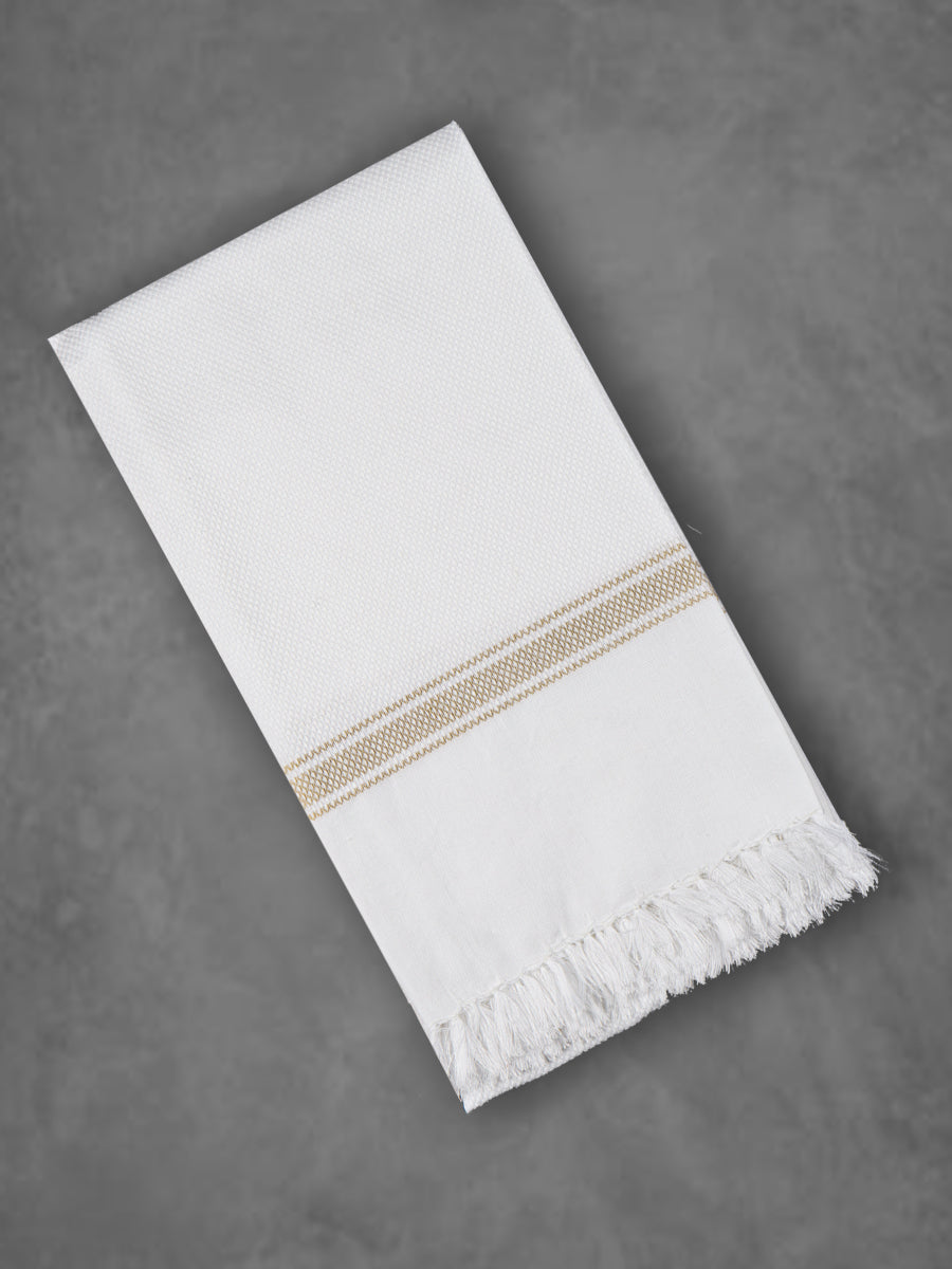 100% Premium Cotton Fast Absorbent White Bath Towel 1048 -Yellow