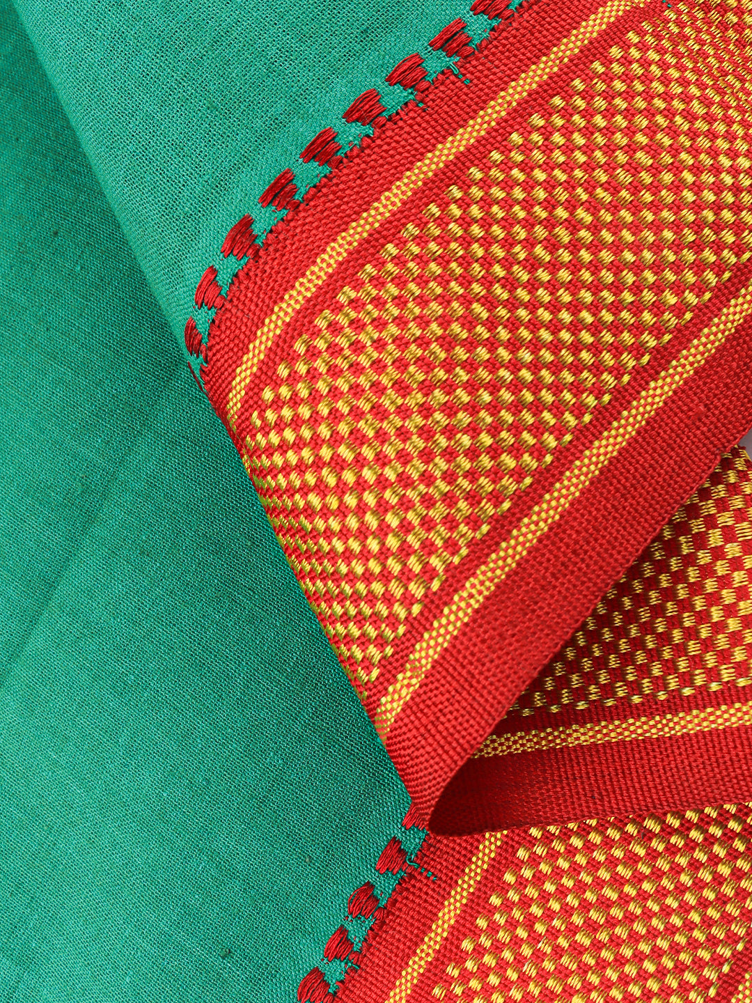 Men Mayikhan Border Devotional Towel Green (Pack of 2)