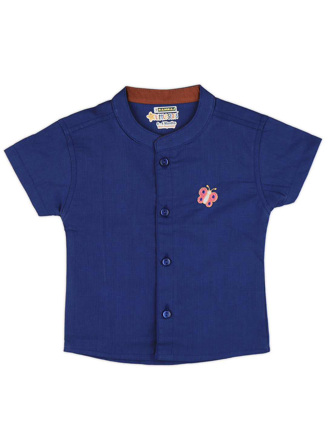 Born Baby Shirt with Pant and Panchakacham Set Dark Blue G6