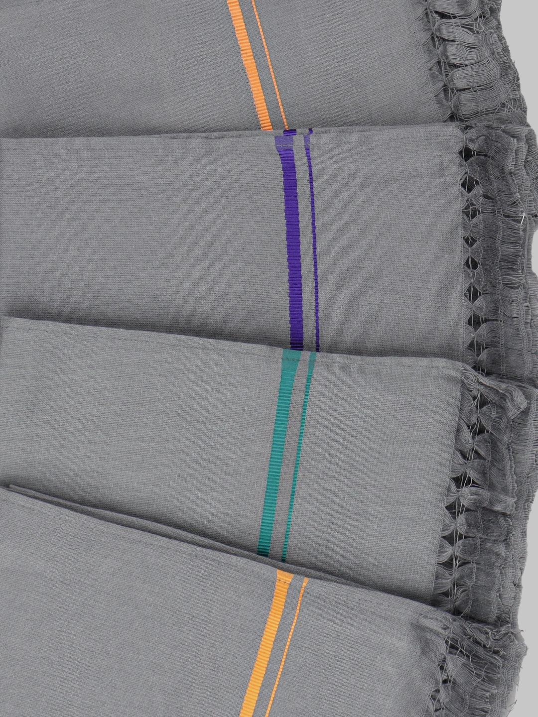 Men Assorted Border Devotional Towel Grey Hariharan (Pack of 2)