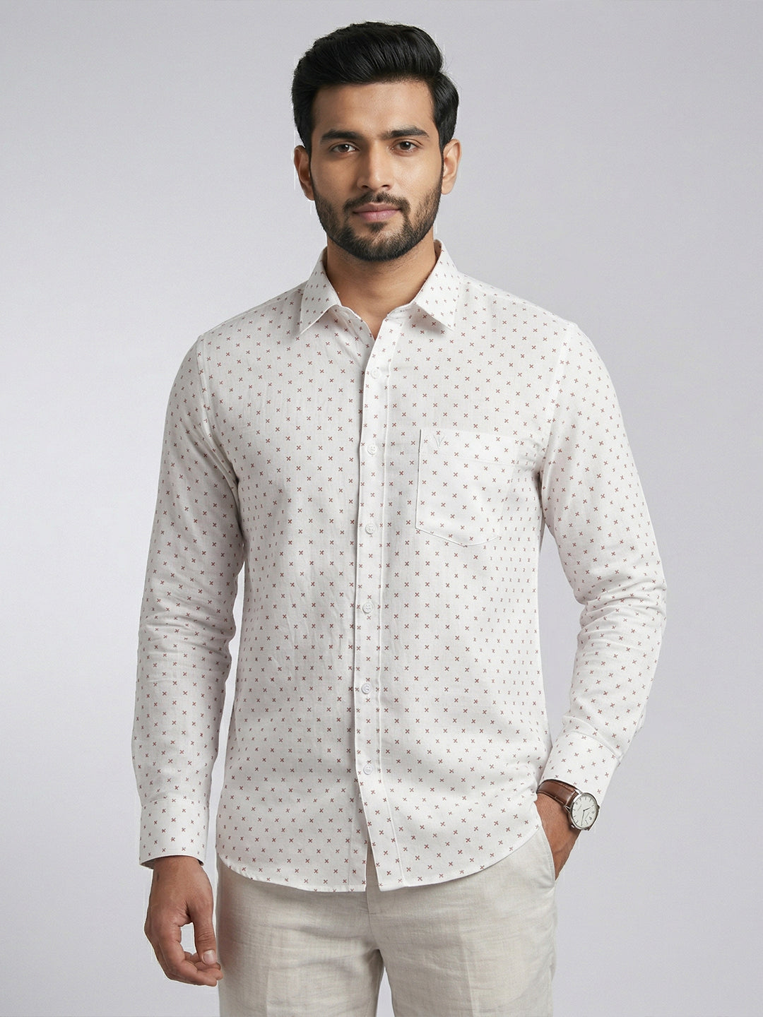 Men Cotton Rich Printed Shirt T66 APT9