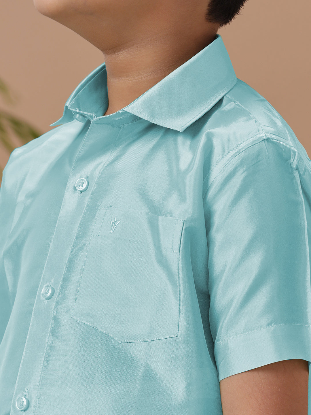 Boys Shirt & Dhoti Set Swayamvara Pastal Green