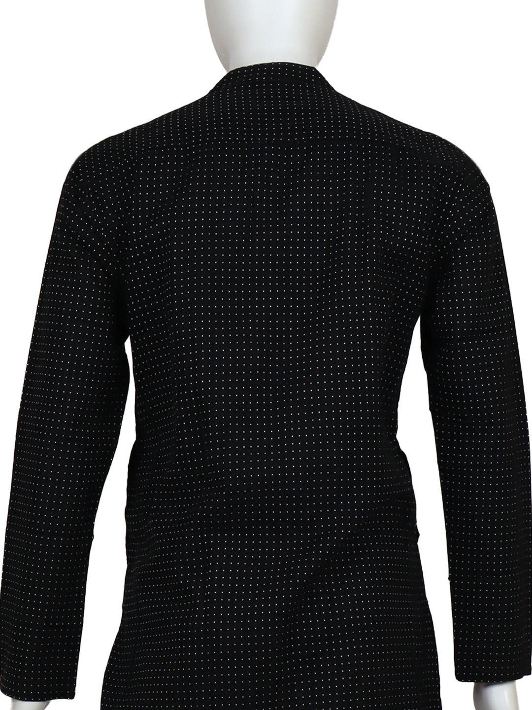 Men Blackish White Medium Length Kurta with Matching Border Dhoti Set PC8