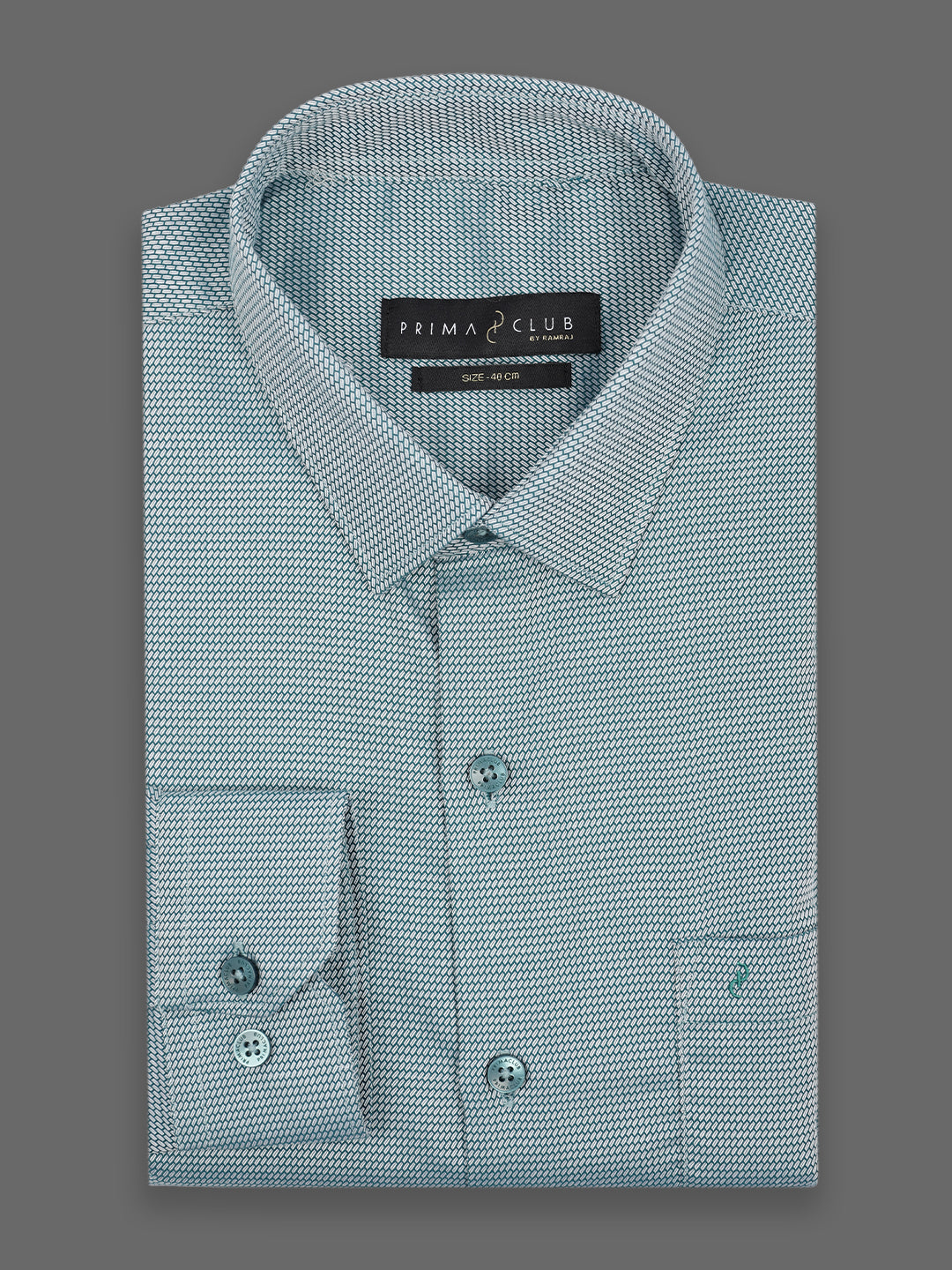 Prima Club Premium Cotton Dobby Teal Green Regular Fit Shirt SRBD2