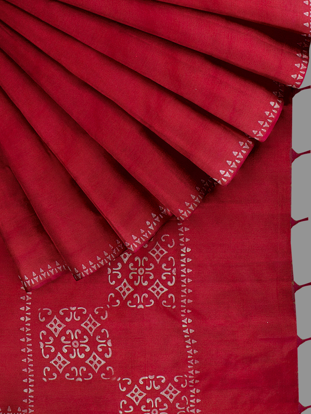 Women Red Cotton Saree with Double Blouse PCS212