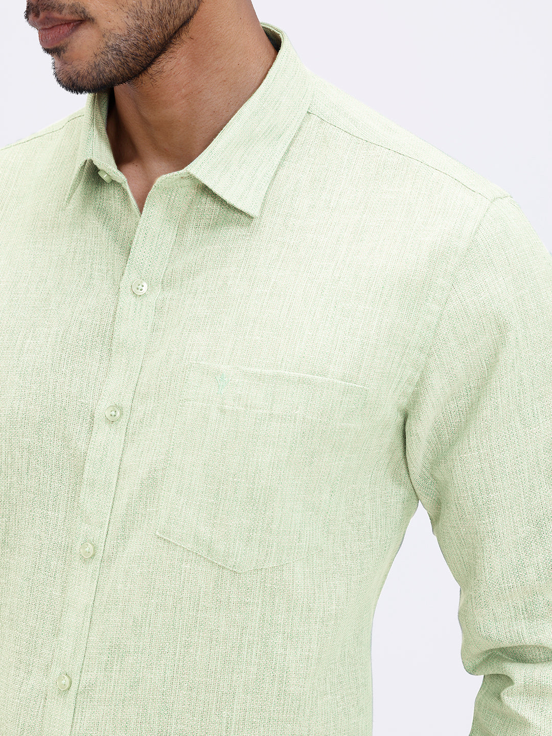 Men Cotton Rich Shirt Light Green Trendy 12 YL9