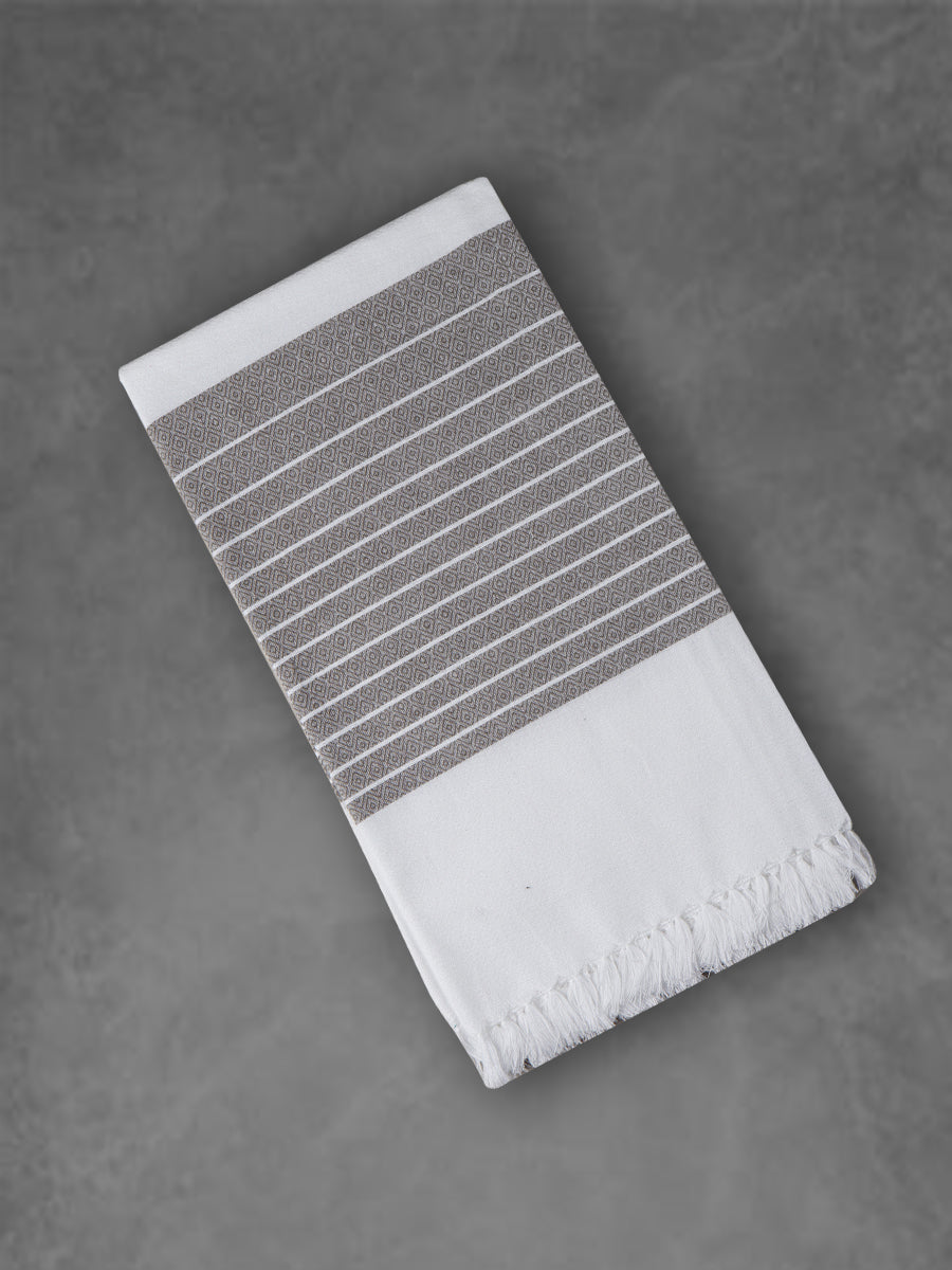 Comfort Cotton Quick Absorbent Diamond Design Bath Towel 1051-Grey