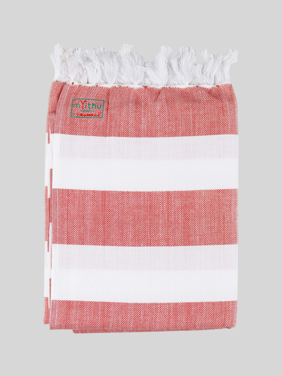 Cotton Stripe Colour Bath Towel Pretty-Red