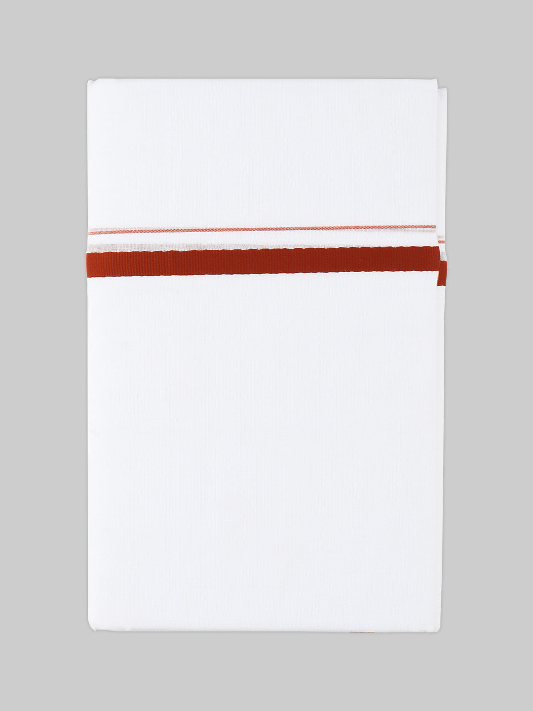 Men Cotton Rich Double Layer White Dhoti with Assorted Borders Pack of 2