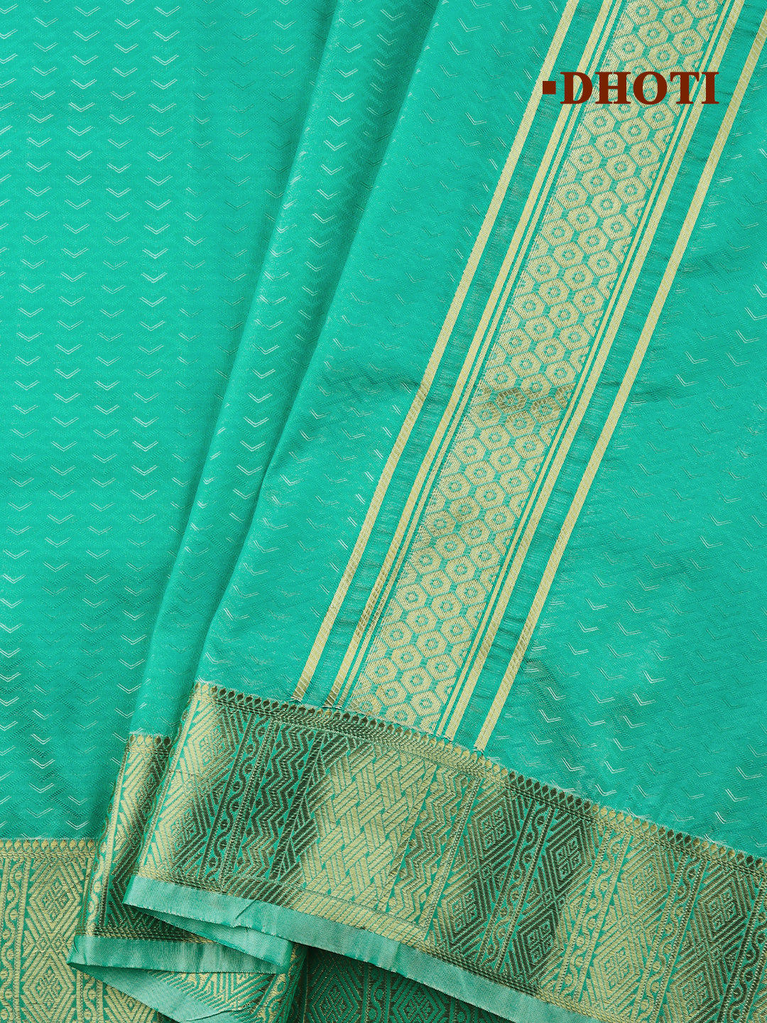 Men Art Silk Dhoti & Shirting R.Green Mangalakara Set 140k (2 in 1)