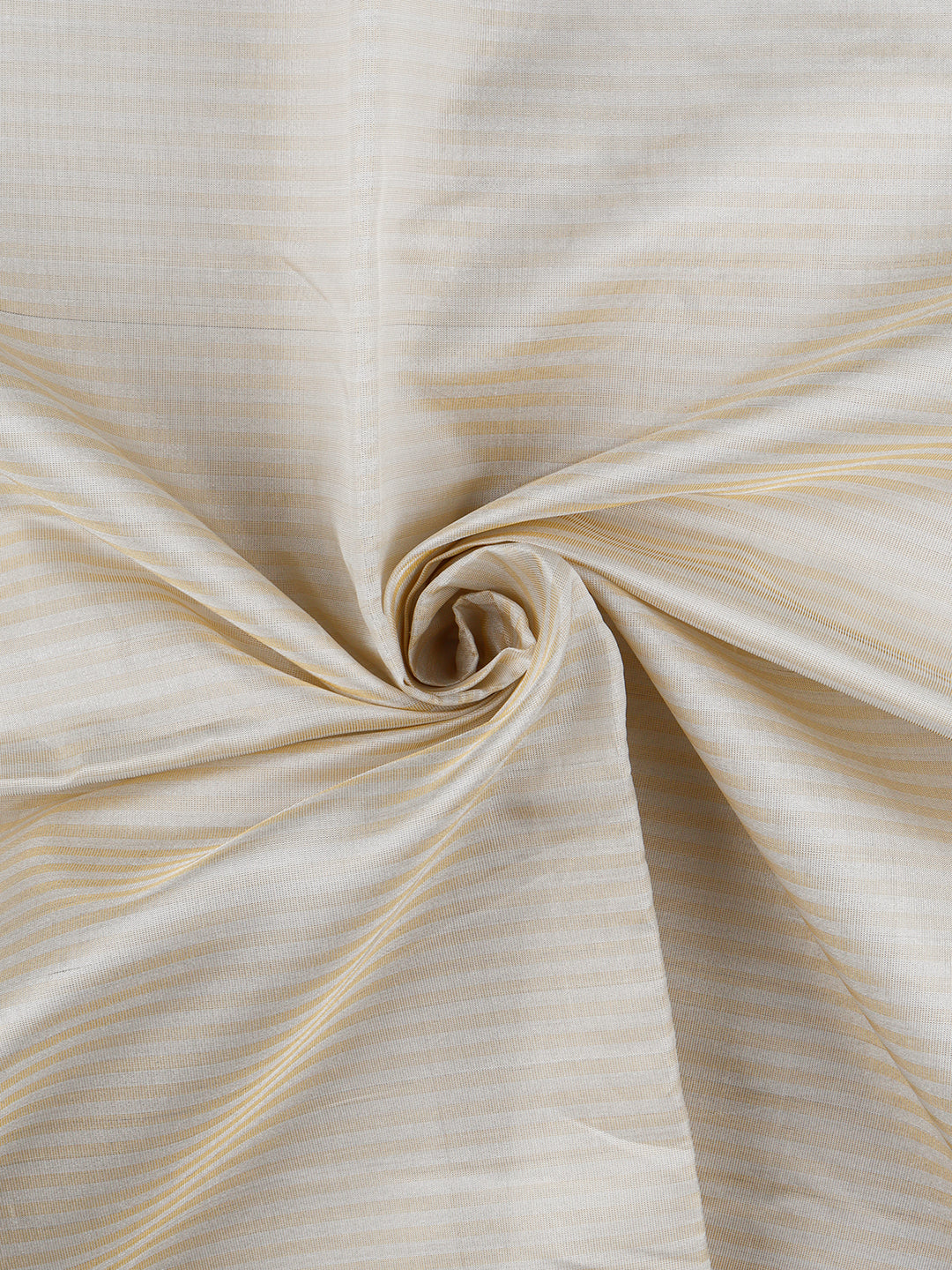 Mens Striped Cream Pure Silk Tissue 10 Meter Shirt Fabric