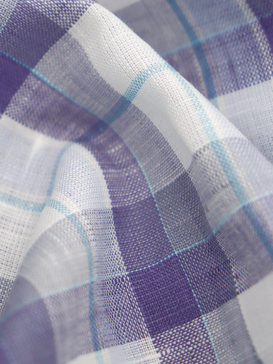 Men Linen Rich Ink Blue Checks Shirt Fabric Prime