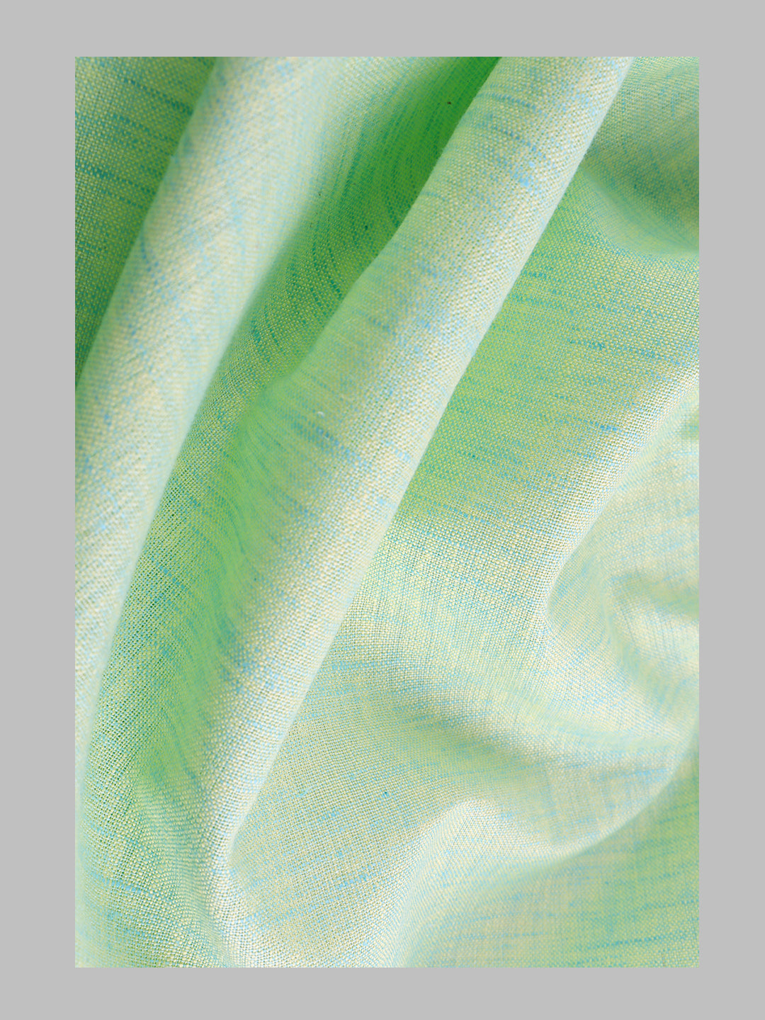 Men Cotton Blend Parrot Green Self Design Shirt and Kurta Fabric Lampus