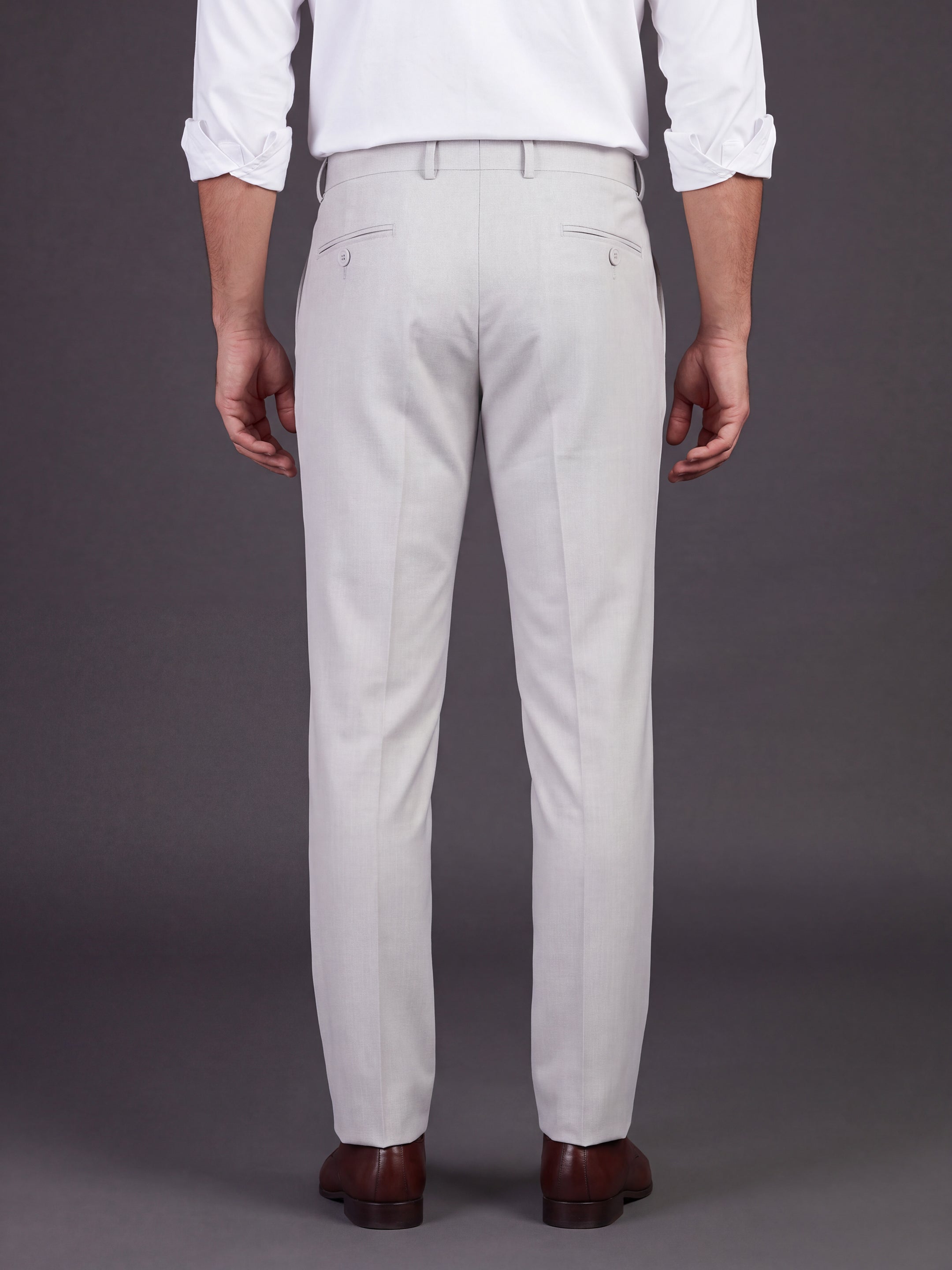 Prima Club Cotton Poly Viscose Stretchable Waistband Light Grey Pants