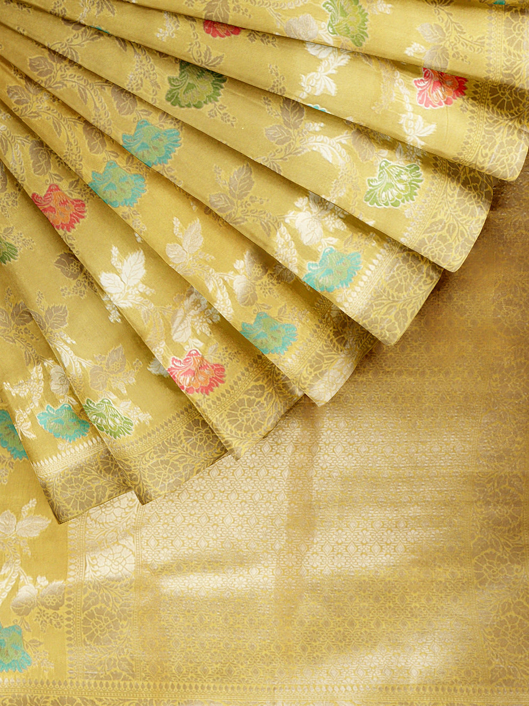 Women Yellow Art Silk Printed Saree ASS83