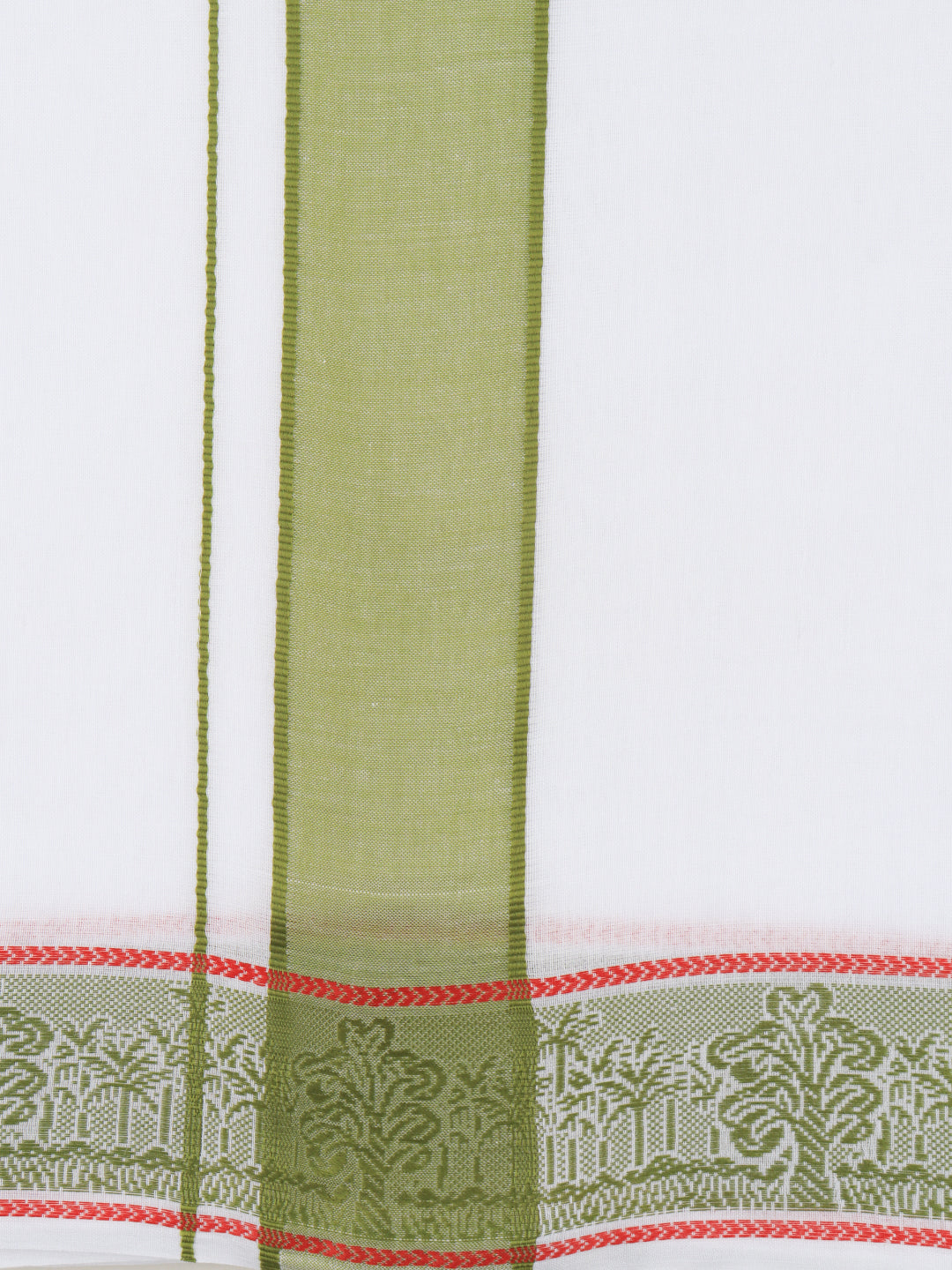 Men Cotton Green Fancy Border Panchakacham with Angavasthram Srirasthu(9+5) SR46
