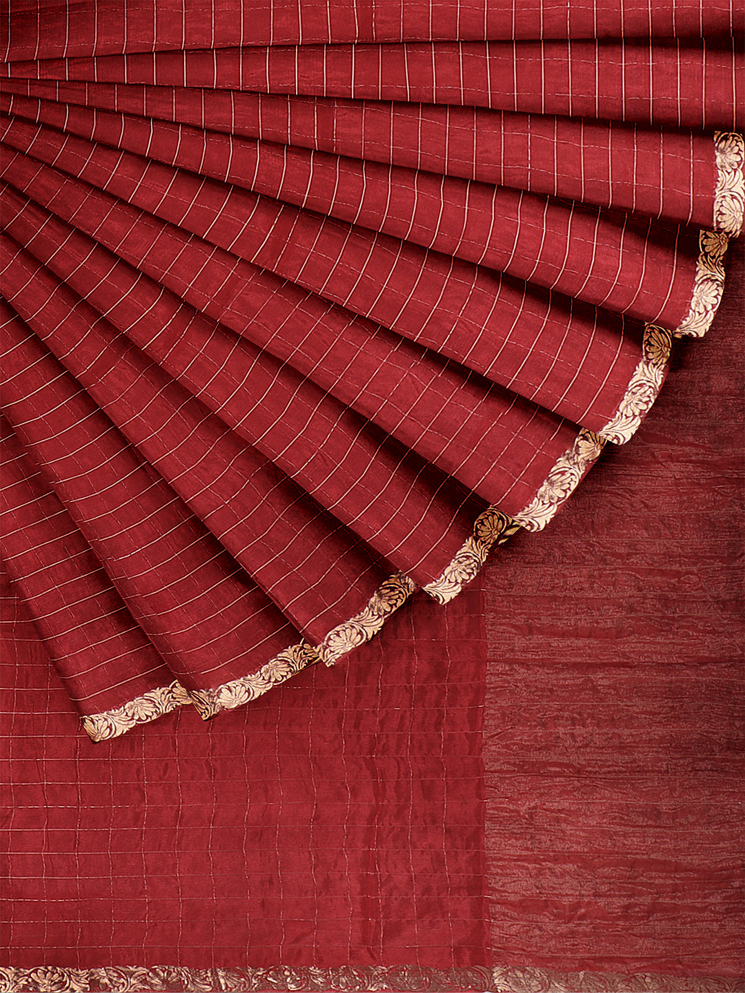 Women Red Semi Silk Saree SS347